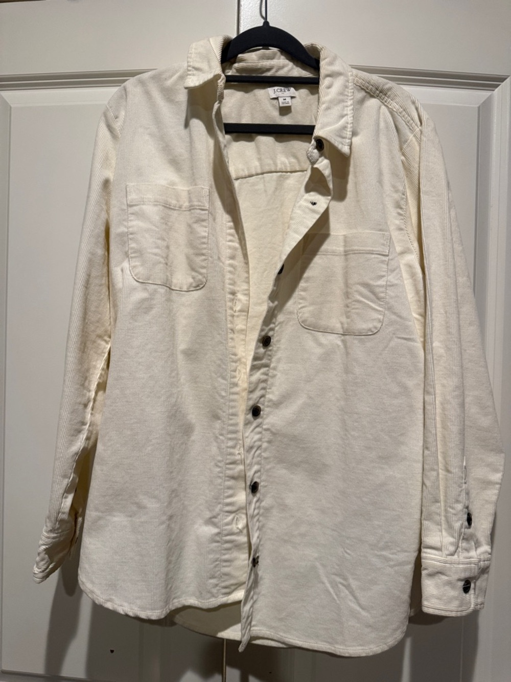 J. Crew Cream Button-Front Shirt Jacket Shacket